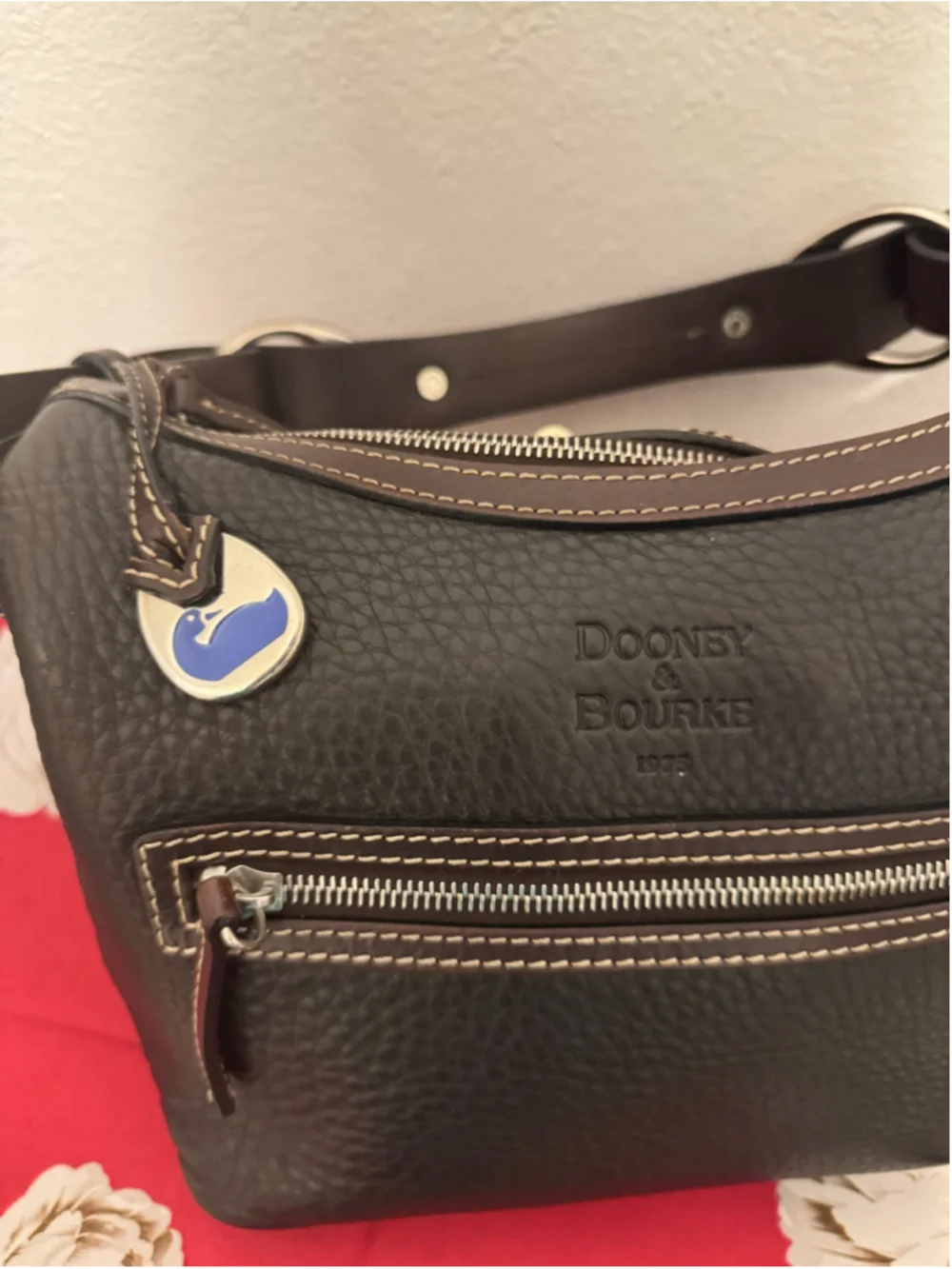 Dooney & Bourke black pebble leather HObO shoulder bag